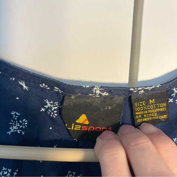 LIZSPORT 80'S Y2K One Piece Jumper Romper Shorts Size Medium Navy - Picture 5 of 6